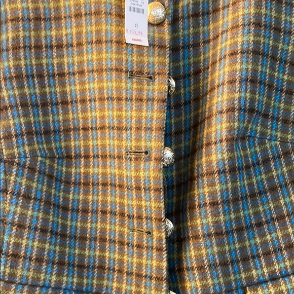 Talbots Green and Blue Plaid Blazer Structured Fit - Picture 3 of 3